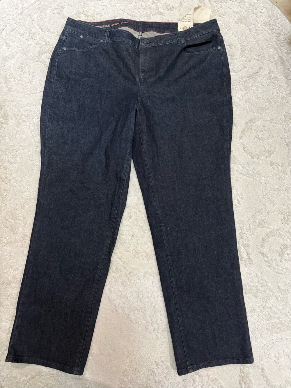 Talbots Woman Petites Heritage Straight Jeans 20WP NWT Dark Wash Stretch Denim